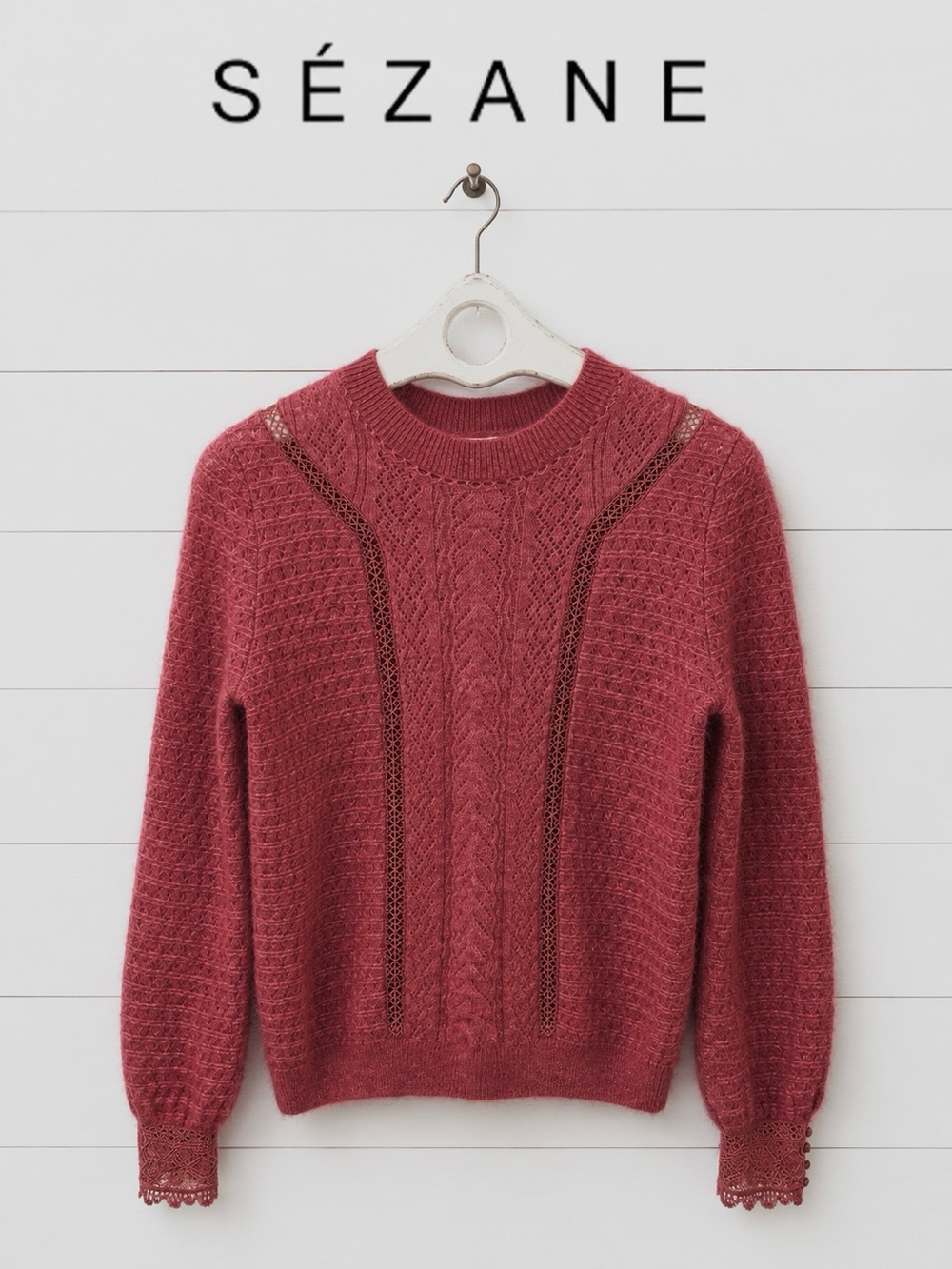 SÉZANE Cheryl Mohair Blend Sweater Pink Size S